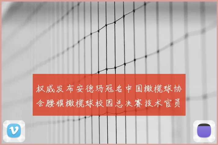 权威发布安德玛冠名中国橄榄球协会腰旗橄榄球校园总决赛技术官员公示通知解读
